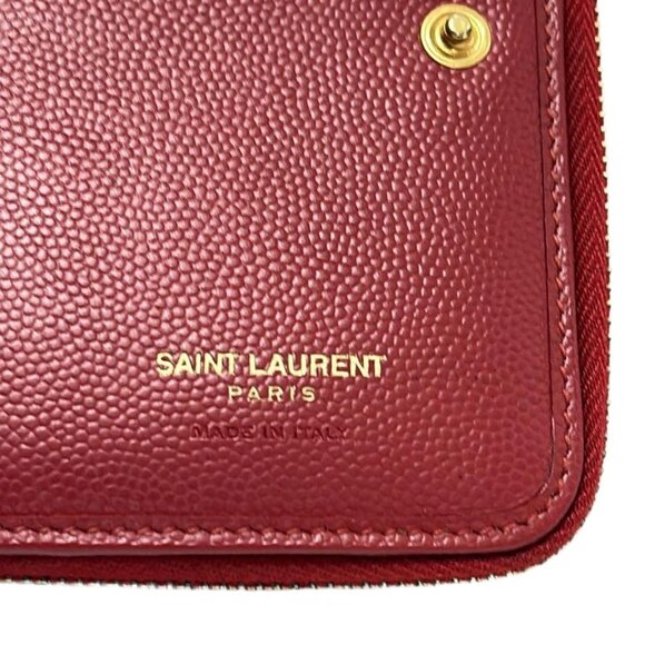 SAINT LAURENT PARIS Monogram Compact Zip Wallet Red Leather - 288-051325 - Picture 5 of 5